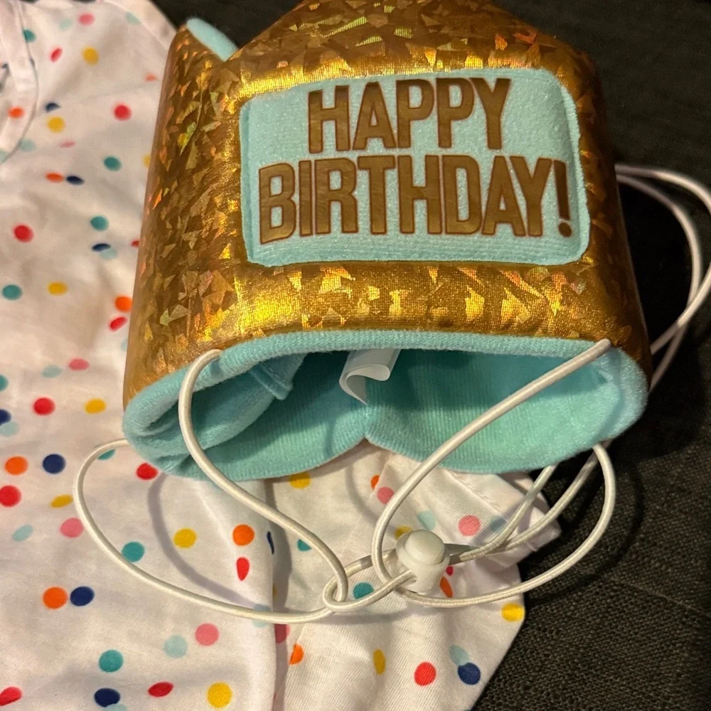 Birthday Babe Dog Tank Top with Pink Ruffle and Happy Birthday Crown